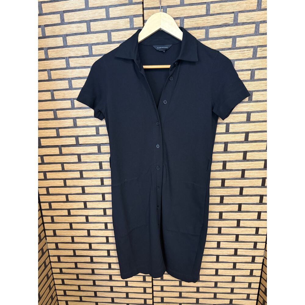 Club Monaco Black Button‎ Front Polo Dress Size XS